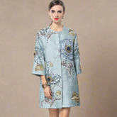 HEYFANCYSTYLE Women's Beaded Brocade Elegant Floral Coat